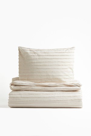 Getuftete Bettwäsche für Doppel-/Kingsize-Betten - Beige