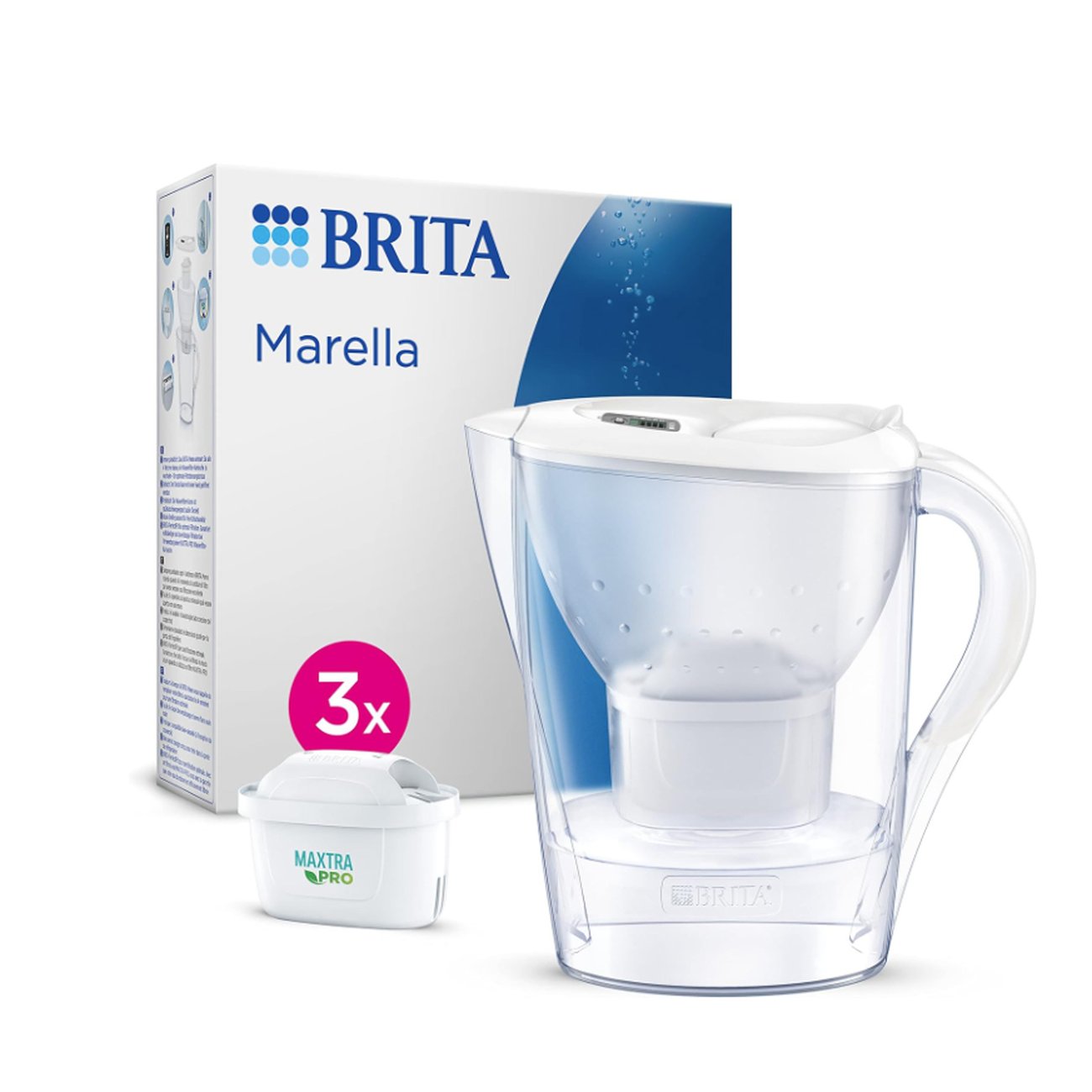 BRITA Wasserfilter-Kanne Marella inkl. 3x MAXTRA PRO All-in-1 Kartusche