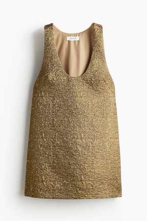 Kleid aus schimmerndem Jacquardstoff - Gold - Damen