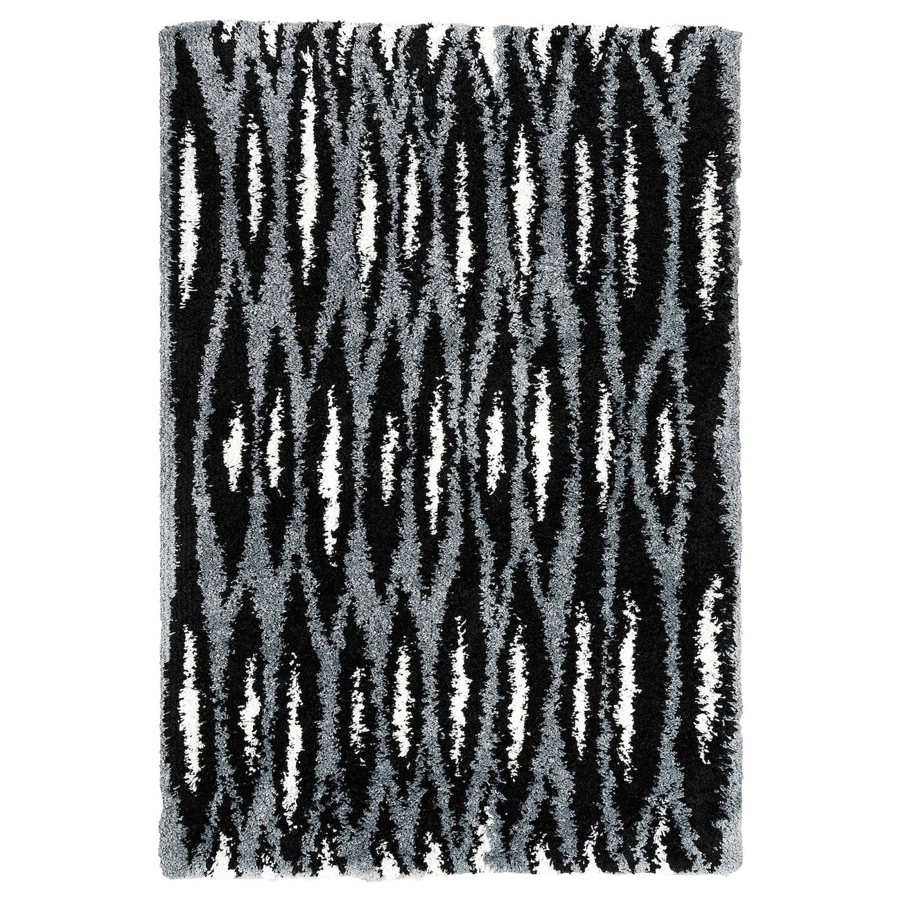 BULLERREMSA Teppich Langflor - schwarz grau/weiß 133x195 cm