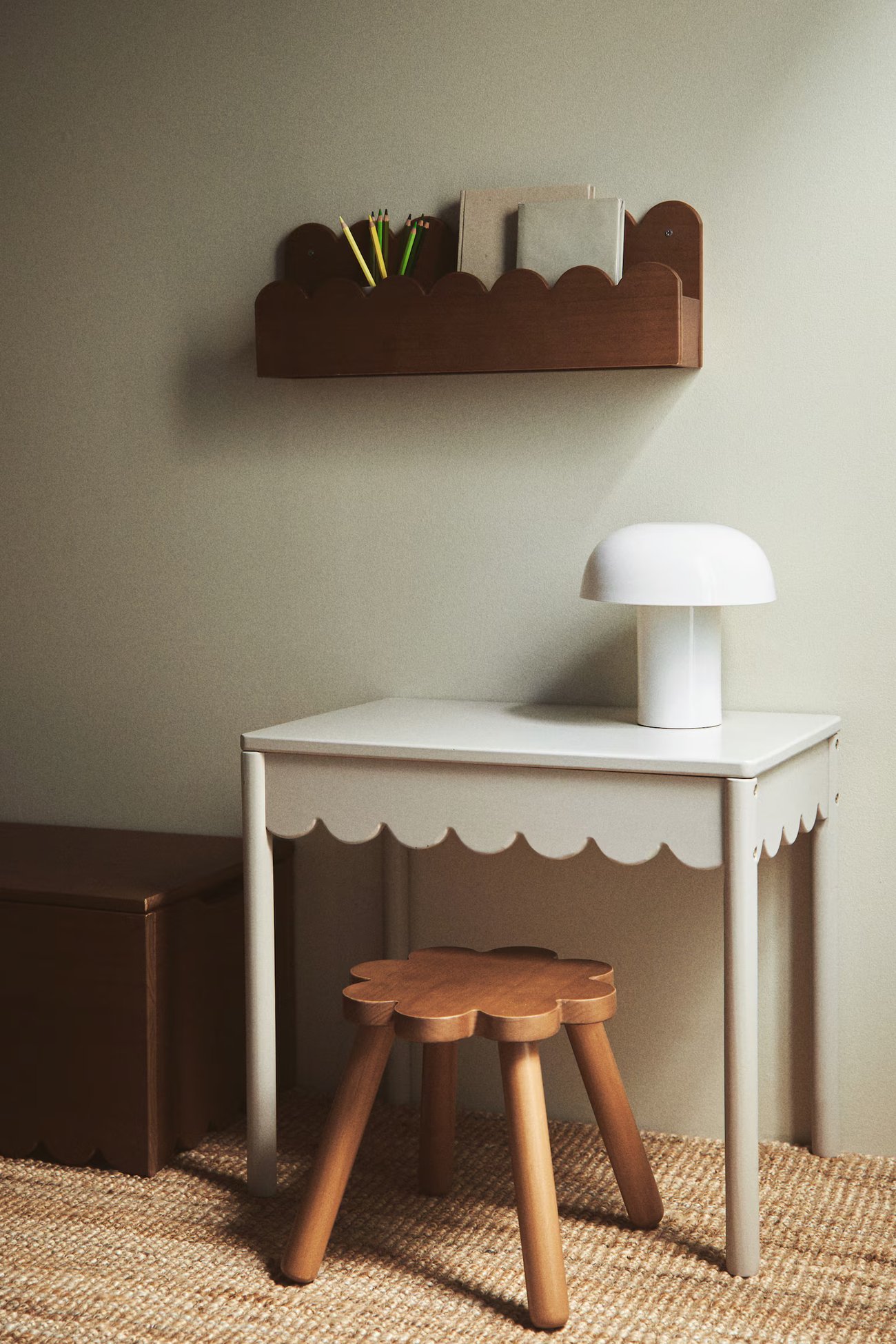 Wandregal aus Holz - Beige - Zuhause