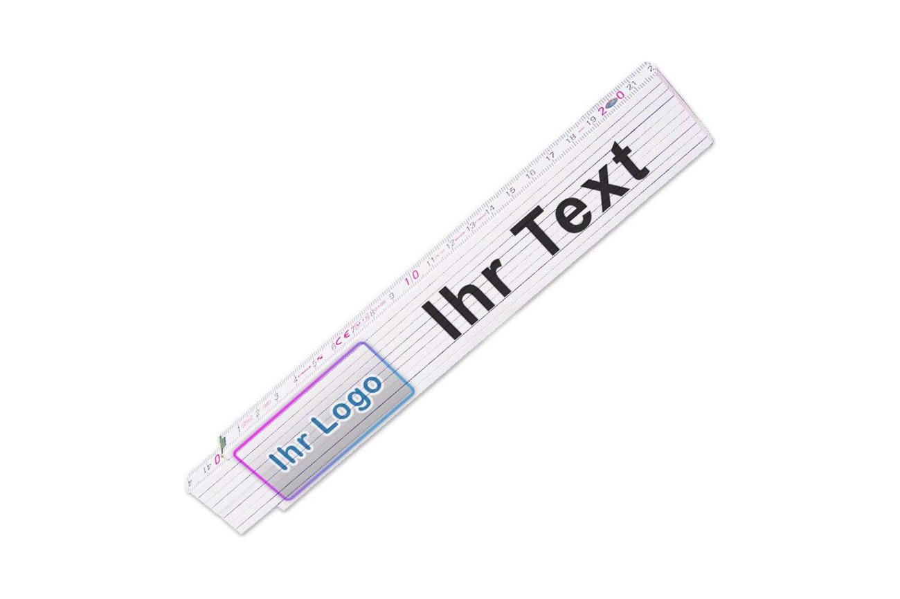 Glieder-Maßstab mit Bild und Wunsch-Text