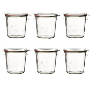 Weck Einmachglas 290ml Deckel, Dichtring, Klammern-6 Stück im Set