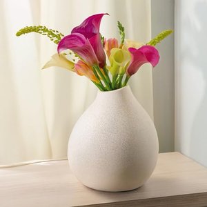 Praknu Keramik Vase Weiß Groß 19cm Hoch