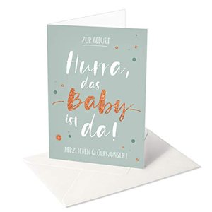 Glückwunschkarte zur Geburt: Hurra das Baby ist da