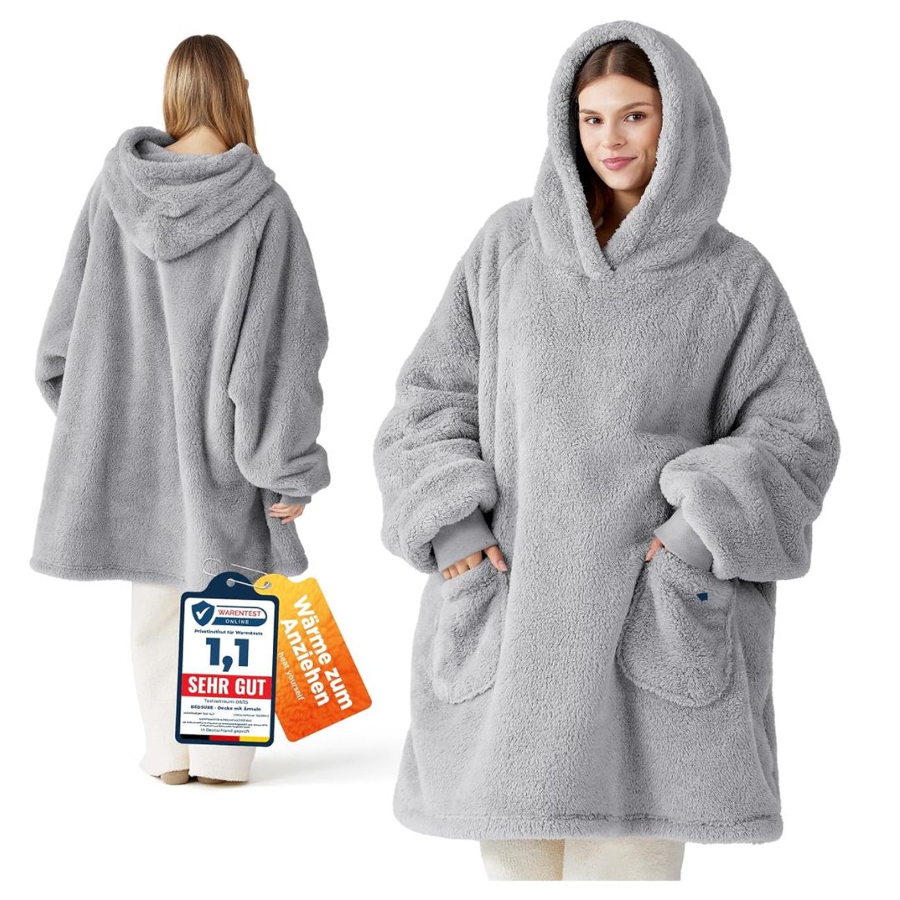 Hoodie Decke mit Ärmeln