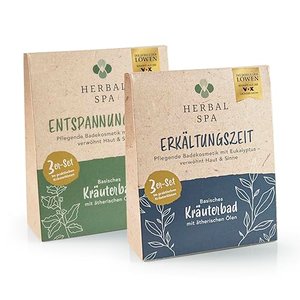 my HERBAL SPA Erkältungszeit: Basisches Kräuterbad mit ätherischen Ölen, 3 Kräuterkissen je 100 g