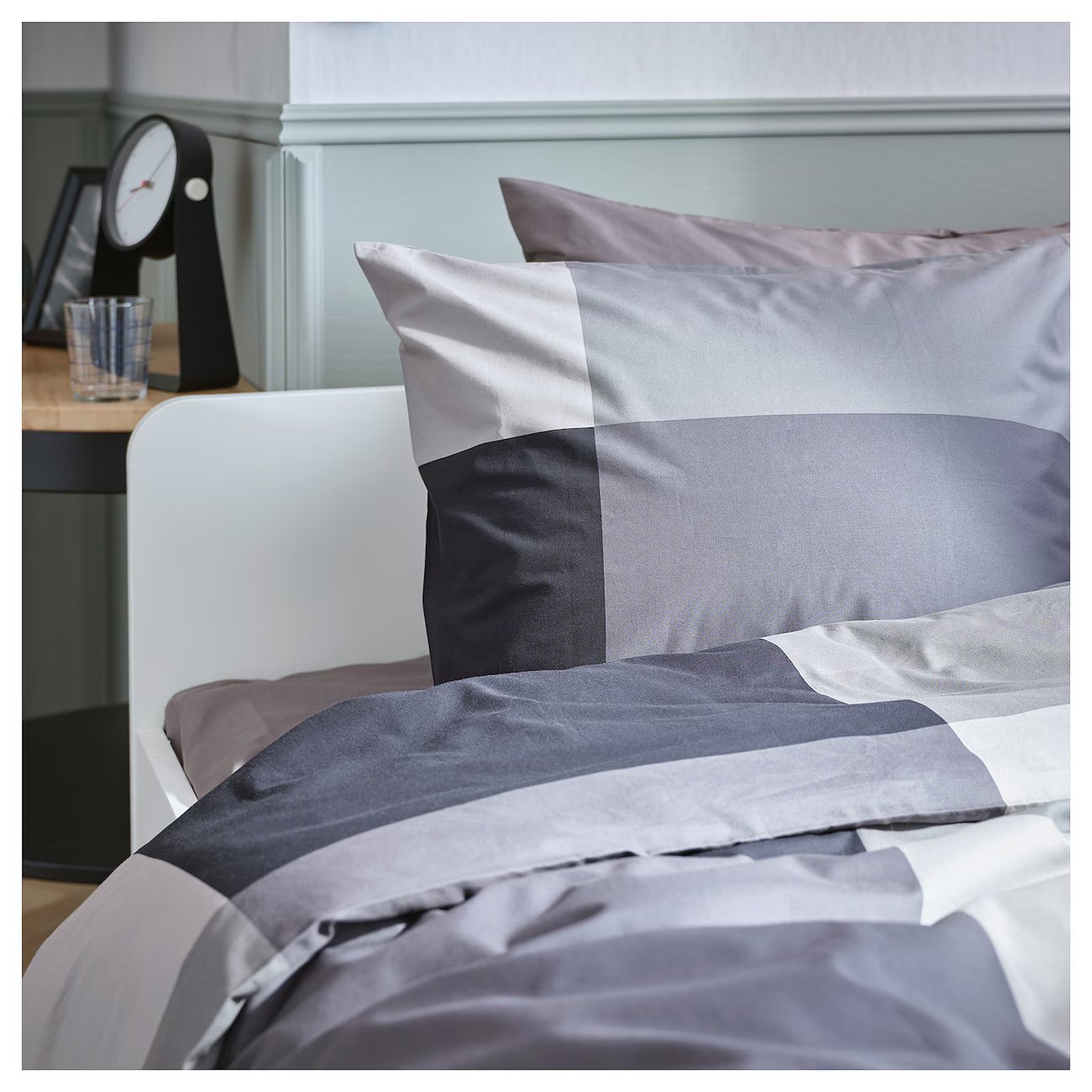 BRUNKRISSLA Bettwäsche-Set, 2-teilig - schwarz 140x200/80x80 cm