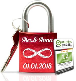 ABUS Liebesschloss mit Gravur und Schlüssel