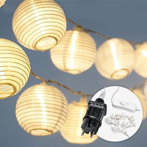 LED Lampion Lichterkette - 5,5 Meter | Mit Netzstecker NICHT batterie-betrieben | Für innen und auße