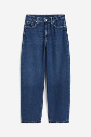 Baggy High Jeans - Blau - Damen