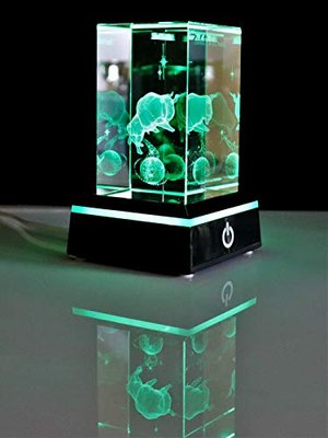 3D Kristallquader mit Stier Hologramm