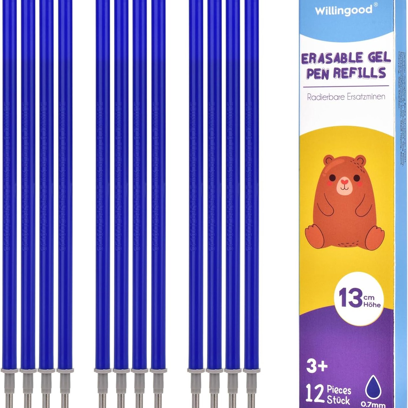 12 radierbare Ersatzminen, blau