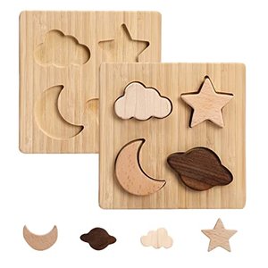 Montessori Holzpuzzle für Baby & Kinder ab 1 Jahr