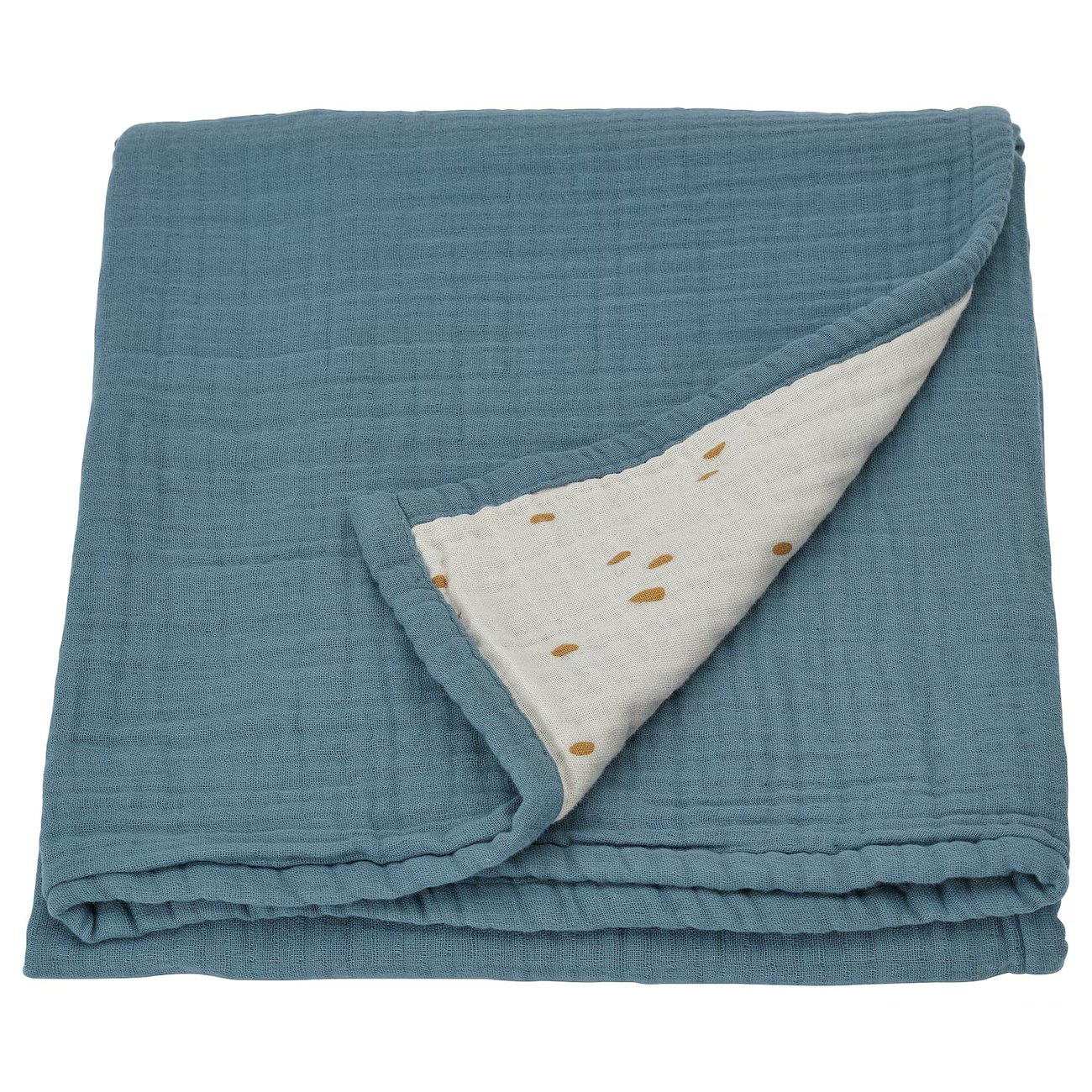 GULDVÄVARE Babydecke - blau/weiß Punkte 80x100 cm