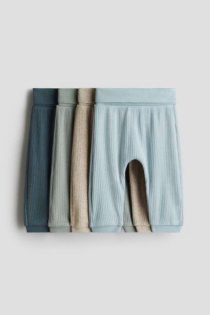 H&M 4er-Pack Gerippte Baumwollhosen