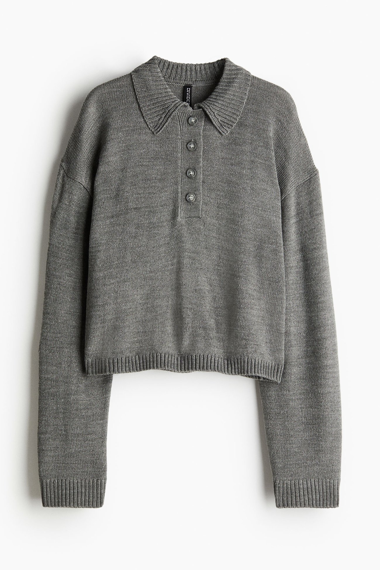 Kurzer Polopullover - Grau