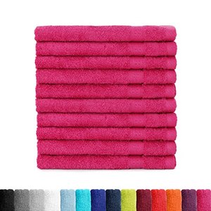 BaSaTex Frottee Gästehandtücher 30x50 im 10er Set | Gästetuch 100% Baumwolle Made in Green | Farbe: 