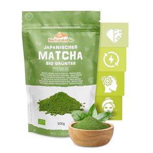 Matcha Tee Pulver Bio [Premium-Qualität] 100g. Original Green Tea aus Japan
