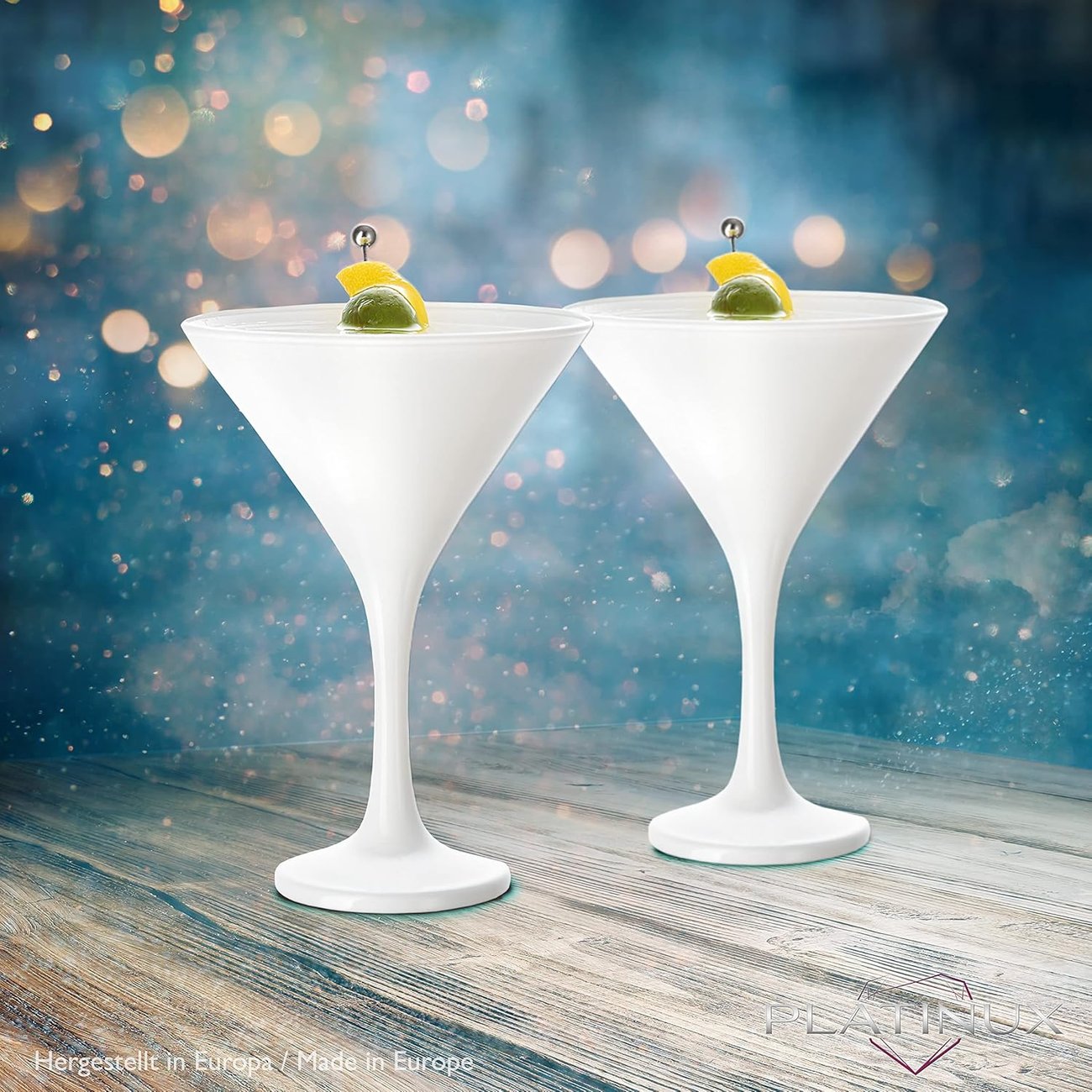 PLATINUX Weiße Martini-Gläser