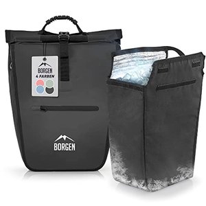 Borgen Fahrrad Einkaufstasche für Gepäckträger mit herausnehmbaren Kühleinsatz - Verwendbar als Gepä