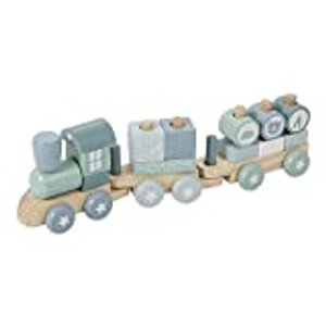 Little Dutch 0422017 Holz-Eisenbahn mit Steck-Formen, adventure mint