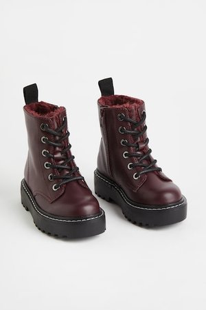 Boots mit warmem Futter - Rot - Kinder