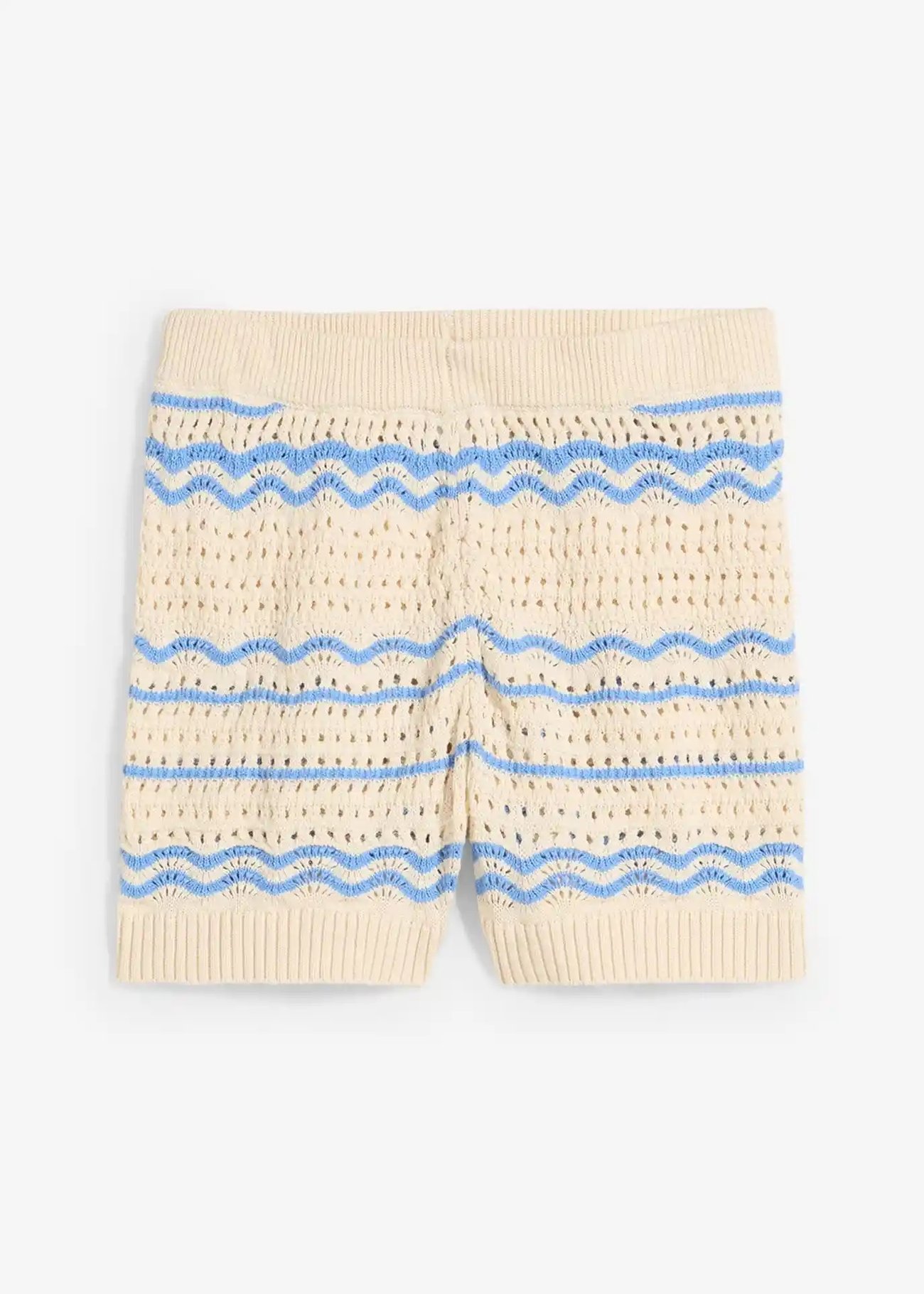 Strick-Shorts aus luftigem Baumwoll-Leinen-Mix