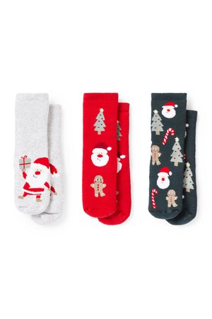 3er-Pack Weihnachts-Anti-Rutsch-Socken