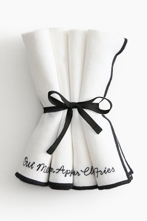 4er-Pack Bestickte Servietten