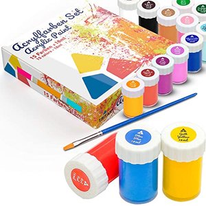 Acryl-Farben-Set für Kinder und Erwachsene, 15er Acryl Farbset
