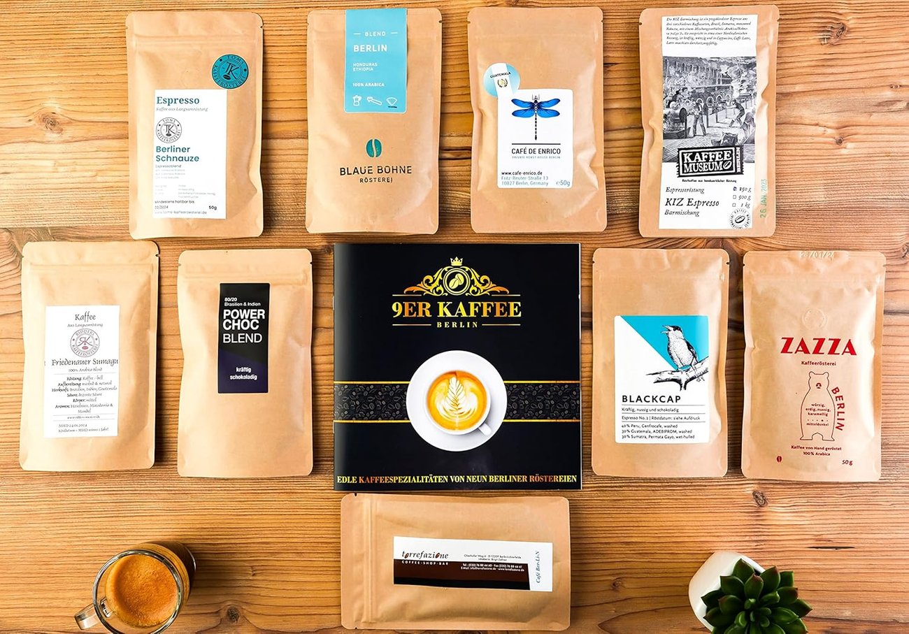 Kaffee Geschenk-Set von 9 Berliner Kaffeeröstereien