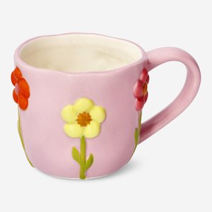 Becher mit geprägten Blumen - 330 ml