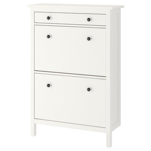 HEMNES Schuhschrank, 2fach - weiß 89x30x127 cm