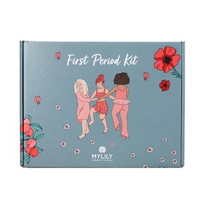 MYLILY® First Period Kit | Erste Periode Starter-Set | Aufklärung für junge Frauen* | Bio-Periodenpr