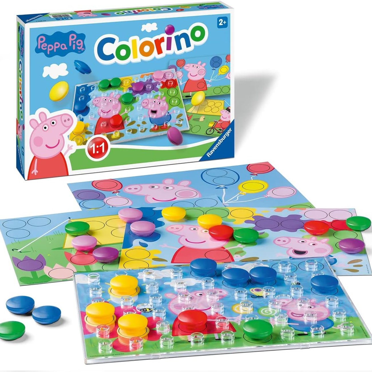Ravensburger Kinderspiele - 20892 - Peppa Pig Colorino, Kinderspiel zum Farbenlernen