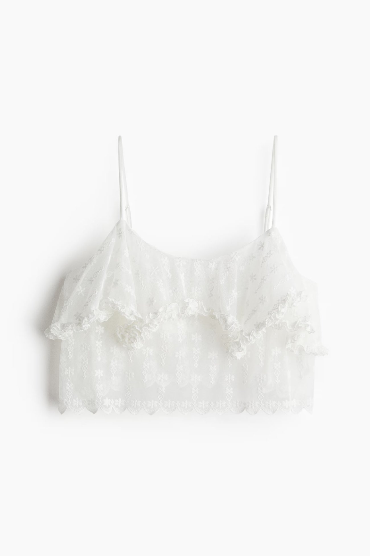 Trägertop aus besticktem Mesh