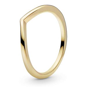 PANDORA - Polierter Wishbone-Ring aus 14 Karat vergoldeter Metalllegierung