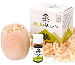 ZIRBENFÄSSCHEN - Duftset mit Zirbenspänen und Zirbenöl