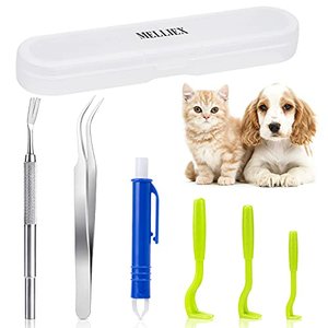 MELLIEX Zeckenzange Set, 6er Pack Zeckenhaken Edelstahl Zeckenpinzette Sicher Zeckenentferner Zecken