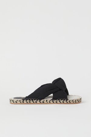 Sandalen mit Schleife - Schwarz