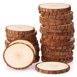 Fuyit Holzscheiben 30 Stücke Holz Log Scheiben 6-7cm 
