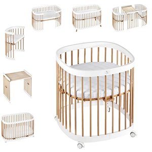 tweeto® Babybett Kinderbett 7-in-1 (Plus) | bis zu 10 Funktionen | inkl. Matratze