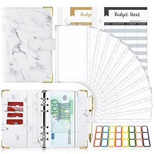 Budget Planner A6 Ordner mit PVC Taschen für Cash Stuffing