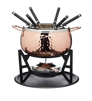 Artesà Fondue-Set, Optik wie Handgehämmertes Kupfer, Edelstahl, für 6 Personen