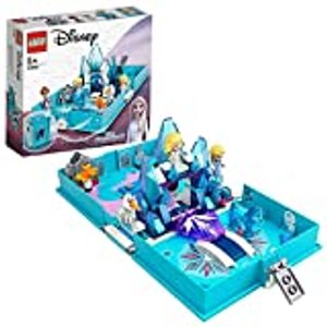 LEGO 43189 Disney Frozen 2 Elsas Märchenbuch, Reisespielzeug mit Nokk und Olaf, mit Prinzessinnen Mi