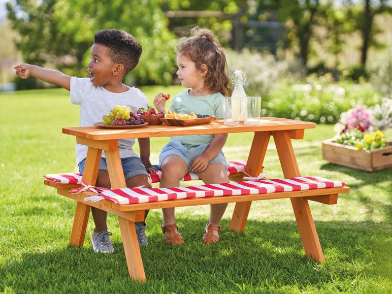 LIVARNO home Kinder-Sitzgarnitur, fest montierten Bänken