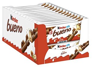 Ferrero kinder bueno – Schokoriegel mit Milch-Haselnuss-Creme – 30 Packungen mit je 2 Einzelriegeln 