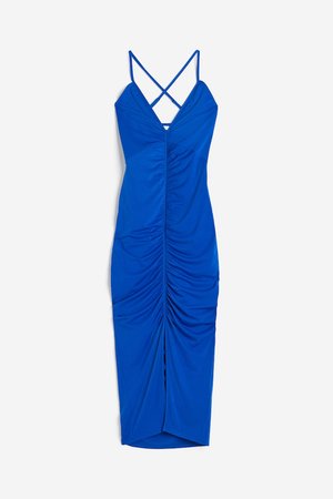 Drapiertes Bodycon-Kleid - Blau