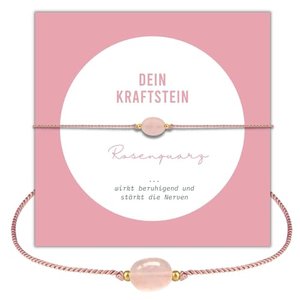 Rosenquarz Armband mit Goldperlen